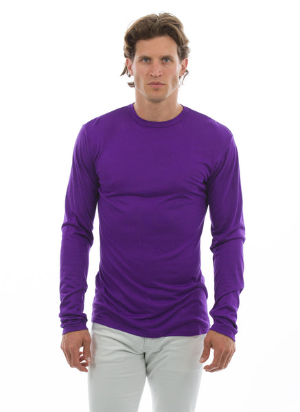mens purple long sleeve bamboo shirt 100% bamboo