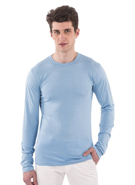 light blue bamboo long sleeve mens shirt